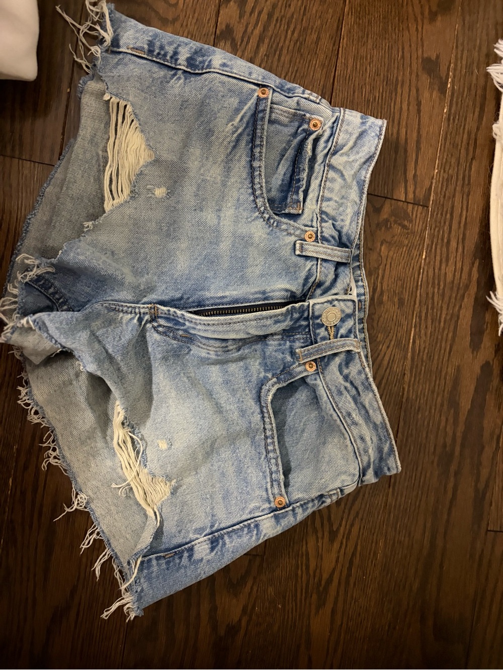 Garage Light Blue Distressed Denim Jean Shorts
